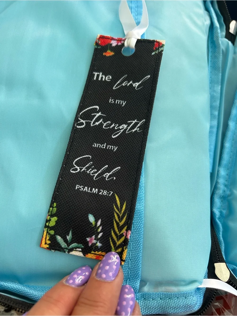 Floral Scripture bible bag - Black with Multicolor Floral Accents